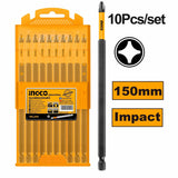 Ingco Screwdriver Bits Ingco 10 Pieces Impact PH 150mm Screwdriver Bit Set - SDBIM11PH163