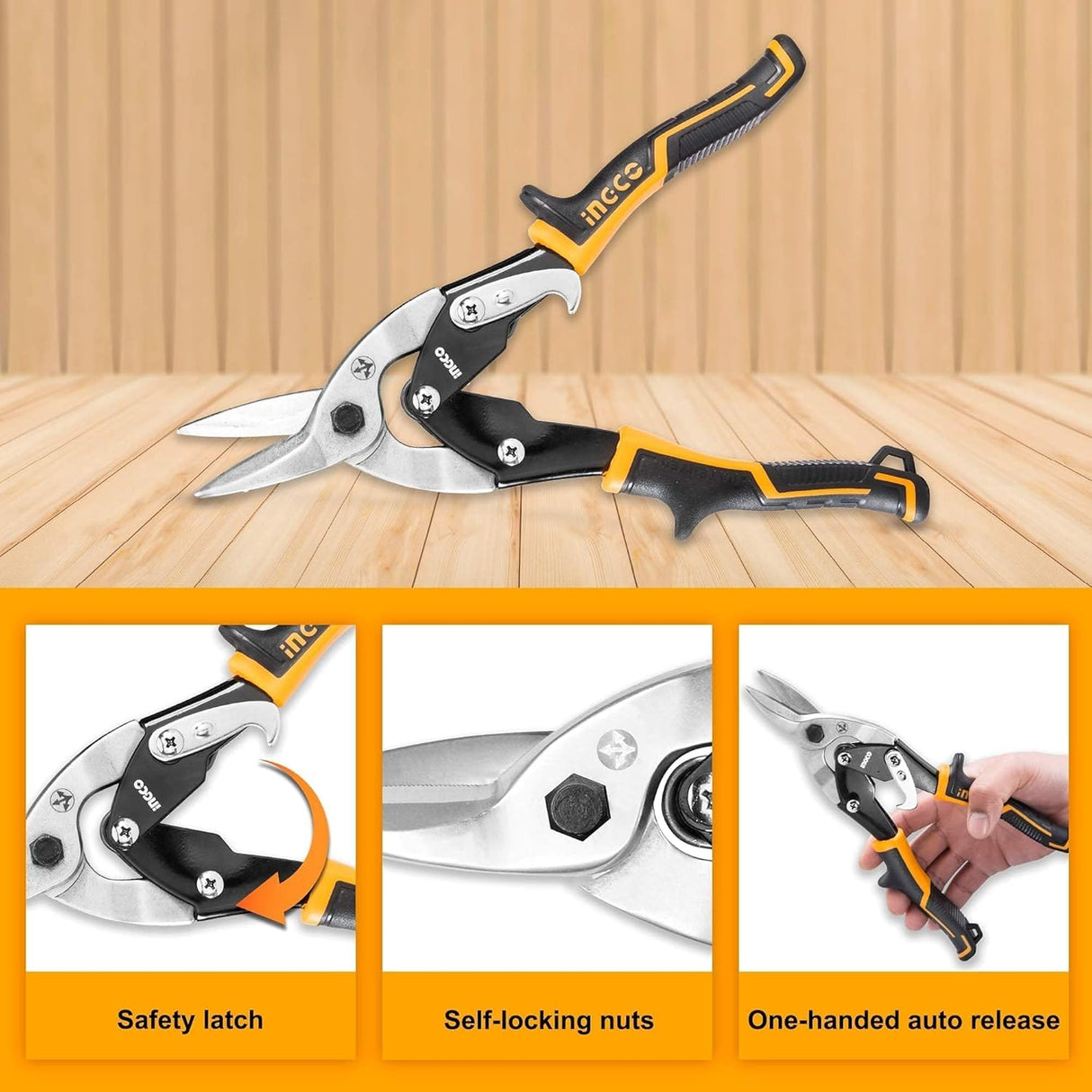 Ingco Hand Saws & Cutting Tools Ingco 10" Straight Aviation Snip with Soft Grip Handle – HTSN0110S