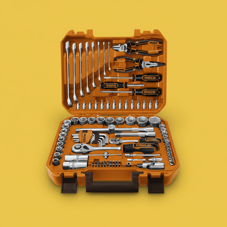 Ingco Sockets & Hex Keys Ingco 100-Piece Professional Hand Tool Set with Ratchet Wrenches & Sockets – HKTHP21001