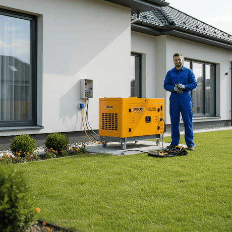 Ingco Generators Ingco 10kW Silent Diesel Generator with 794cc V-Twin Water-Cooled Engine, Electric Start & 26L Fuel Tank