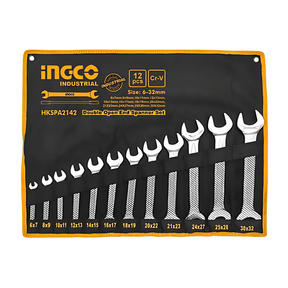 Ingco Wrenches Ingco 12-Piece Double Open End Spanner Set - HKSPA2142