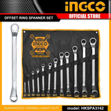 Ingco Wrenches Ingco 12 Pieces Offset Ring Spanner Set - HKSPA3142