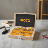 Ingco Router Bits Ingco 12 Pieces Router Bits Set 8mm Shank Diameter - AKRT1211
