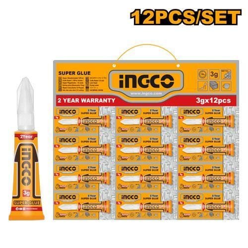 Ingco Adhesive & Glue Ingco 12 Pieces Super Glue Set - HSGU3122