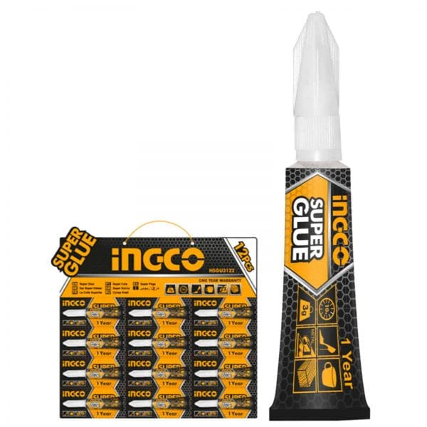 Ingco Adhesive & Glue Ingco 12 Pieces Super Glue Set - HSGU3122