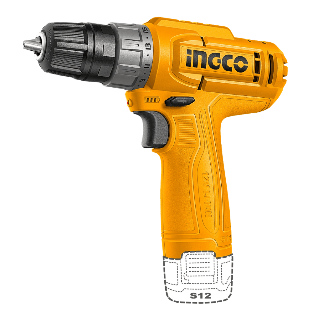 Ingco Drill Ingco 12V Lithium-Ion Cordless Drill - CDLI12456
