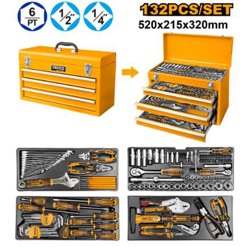Ingco 132 Pieces Tool Chest Set - HTCS221321