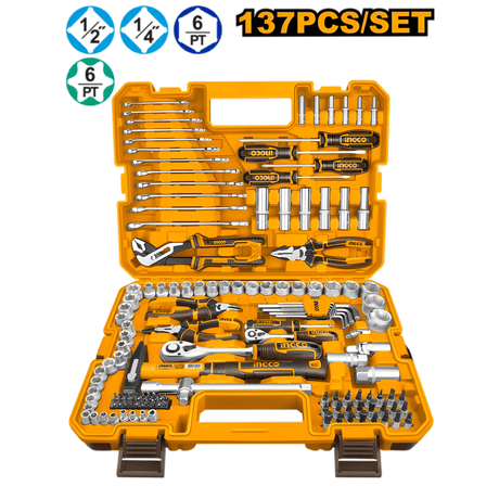 Ingco Sockets & Hex Keys Ingco 137-Piece Combination Tools Set - HKTHP21371