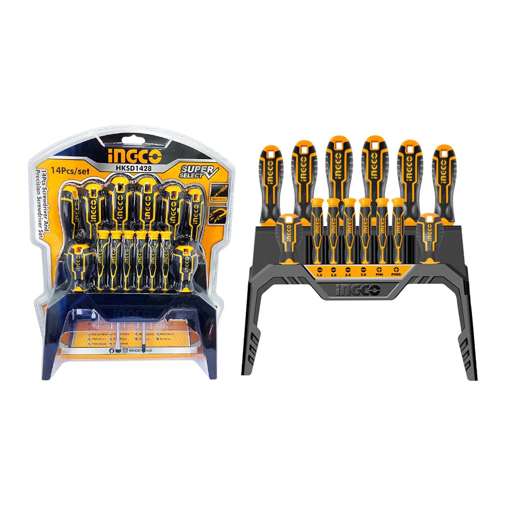 Ingco Screwdrivers Ingco 14 Pieces Screwdriver & Precision Screwdriver Set - HKSD1428