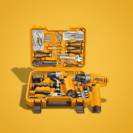 Ingco Tool Chests & Cabinets Ingco 148-Piece Hand Tool Set + 12V Cordless Drill - HKTHP41482