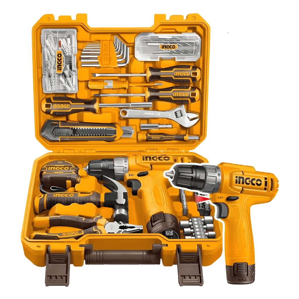 Ingco Tool Chests & Cabinets Ingco 148-Piece Hand Tool Set + 12V Cordless Drill - HKTHP41482
