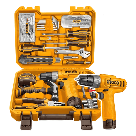 Ingco Tool Chests & Cabinets Ingco 148-Piece Hand Tool Set + 12V Cordless Drill - HKTHP41482