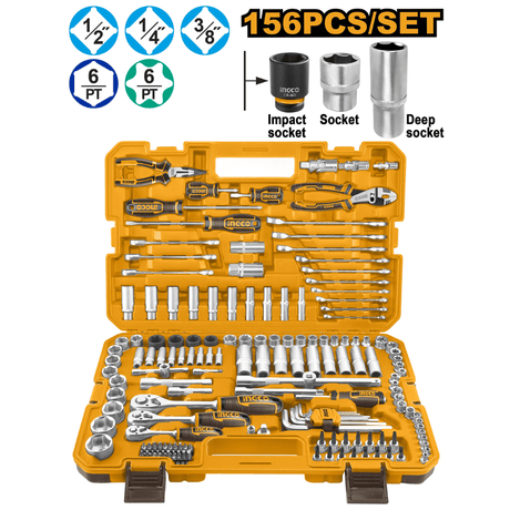 Ingco Tool Chests & Cabinets Ingco 156 Piece Hand Tool Set - Piece -  HKTHP21561