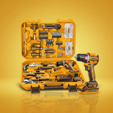 Ingco Tool Chests & Cabinets Ingco 166-Piece Cordless Tool Set 20V Impact Drill 2.0Ah Battery 66Nm Torque - HKTHP41662