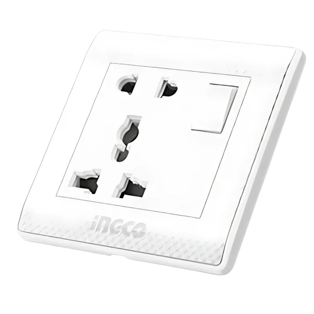 Ingco Switches & Sockets Ingco 16A 1-Gang 2 & 3 Pin Switched Universal Socket – HESST1116A
