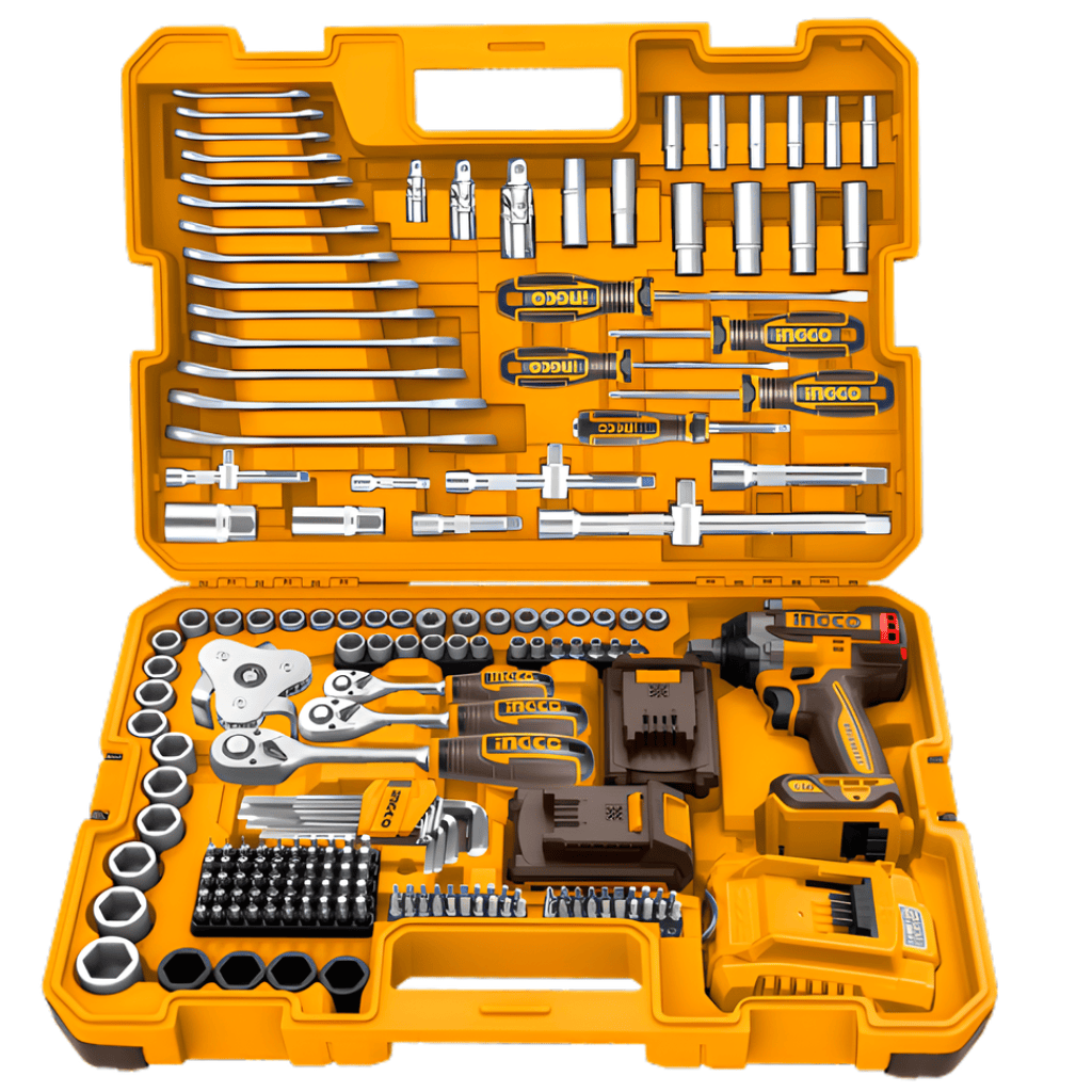 Ingco Tool Chests & Cabinets Ingco 172-Piece Cordless Impact Wrench Tool Set With 2x 4.0Ah Batteries - HKTHP41723