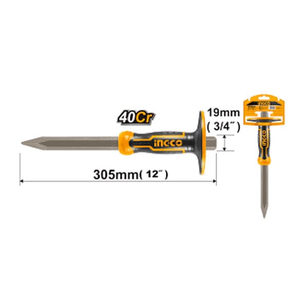 Ingco Chisels Files Planes & Punches Ingco 19mm Concrete Chisel - HCC850419