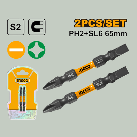 Ingco Screwdriver Bits Ingco 2 Pieces Impact PH 65mm Screwdriver Bit Set - SDBIM72HL665