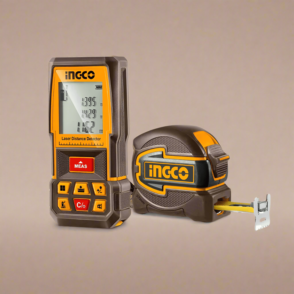 Ingco Laser Measure Ingco 2 Pieces Laser Distance Detector Combo Kit - HLDD241201