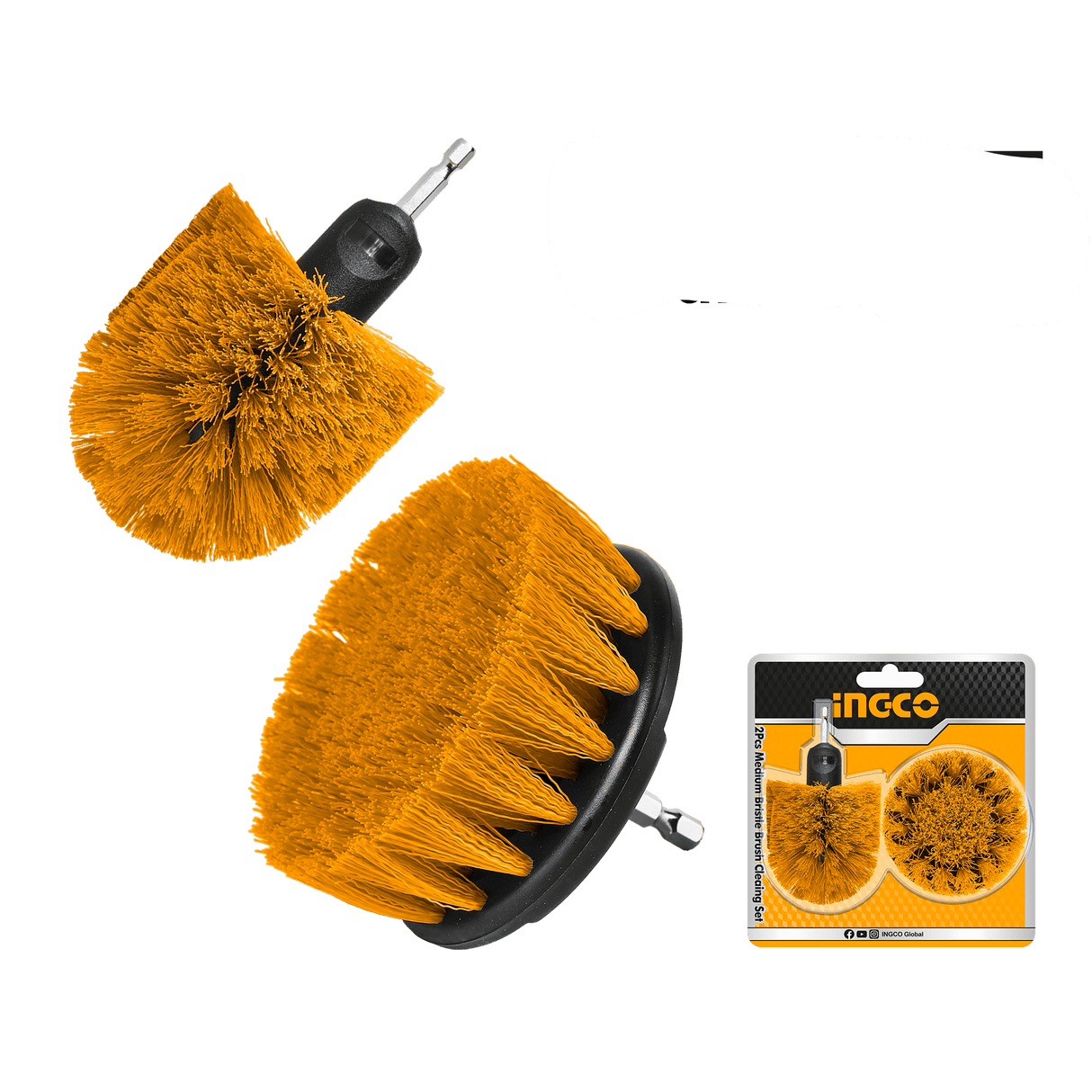 Ingco Cleaning Equipment Accessories Ingco 2-Pieces Medium Bristle Brush Set - WCBM2335