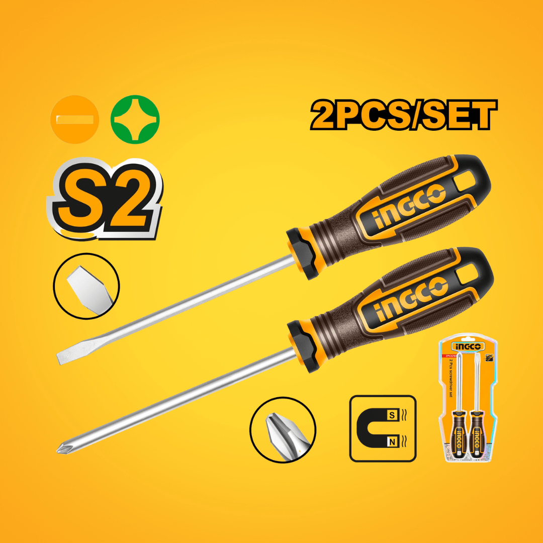 Ingco Screwdrivers Ingco 2 Pieces Screwdriver Set - HKSDS0228