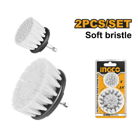 Ingco Cleaning Equipment Accessories Ingco 2-Pieces Soft Bristle Brush Set - WCBS3235