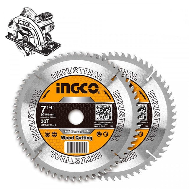 Ingco Grinding & Cutting Wheels Ingco 2-Pieces TCT Saw Blade for Wood Set 7 ¼" - TSB118510