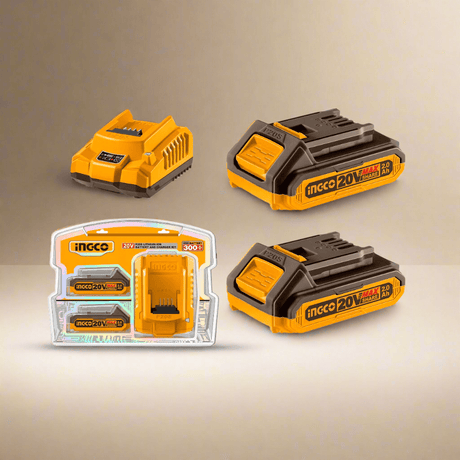 Ingco Batteries & Chargers Ingco 20V 2.0Ah Lithium-Ion Battery Pack & Charger Kit – FBCPK1222