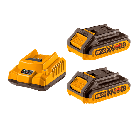Ingco Batteries & Chargers Ingco 20V 2.0Ah Lithium-Ion Battery Pack & Charger Kit – FBCPK1222