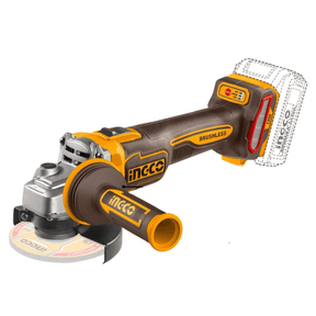 Ingco Grinder Ingco 20V 4-1/2" Cordless Angle Grinder 1200w With Battery And Charger Included  – CAGLI2120252
