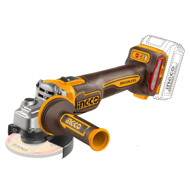 Ingco Grinder Ingco 20V 4-1/2" Cordless Angle Grinder 1200w With Battery And Charger Included  – CAGLI2120252