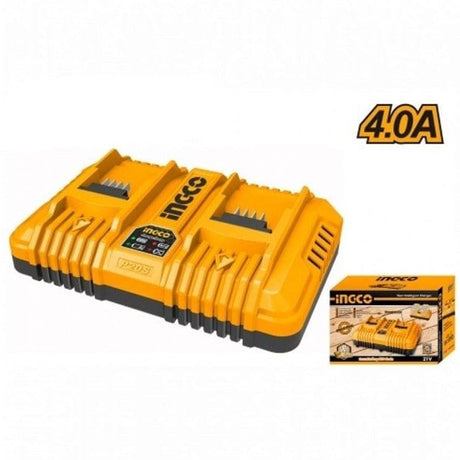 Ingco Batteries & Chargers Ingco 20V 4Ah P20S 2-port Lithium-Ion Battery Charger - FCLI2082