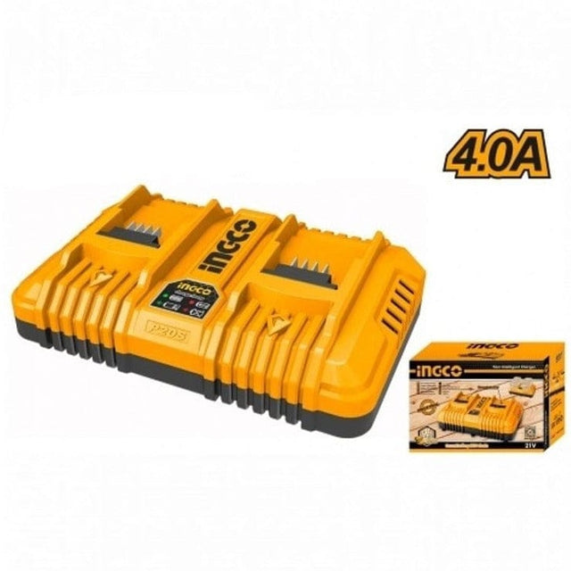 Ingco Batteries & Chargers Ingco 20V 4Ah P20S 2-port Lithium-Ion Battery Charger - FCLI2082