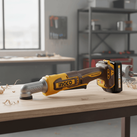 Ingco Impact Wrench & Drivers Ingco 20V Brushless Cordless Angle Impact Wrench 3/8", 65Nm with 2 x 2.0 Ah Batteries, Charger & Accessories - CAIWLI208