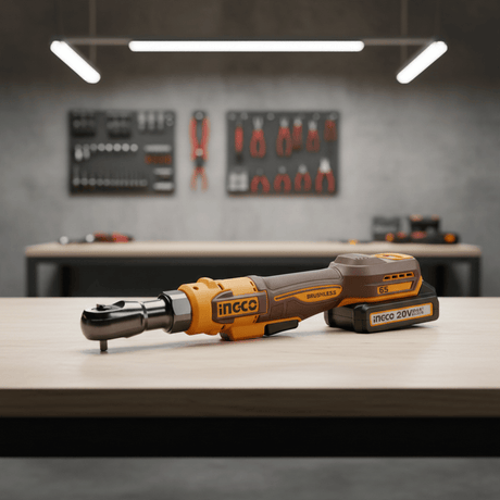 Ingco Power Tool Combo Kits Ingco 20V Brushless Cordless Drive Ratchet 3/8" 65Nm with 2 x 2.0 Ah Batteries, Charger & Accessories - CDRLI20652