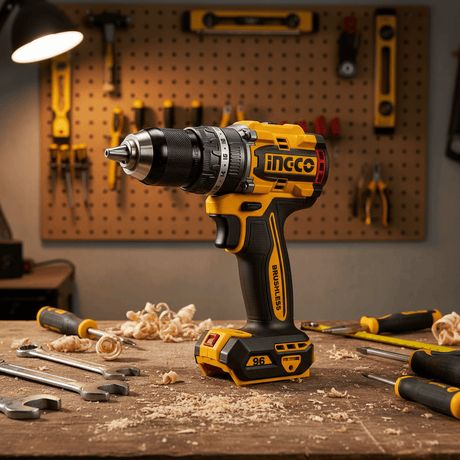 Ingco Tools Ingco 20V Brushless Cordless Impact Drill 96Nm with 2 Batteries, Charger & Drill Bits - CIDLI209686