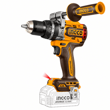 Ingco Drill Ingco 20V Brushless Cordless Impact Drill Kit 136Nm with 2 × 5.0Ah Batteries & Charger - CIDLI201368