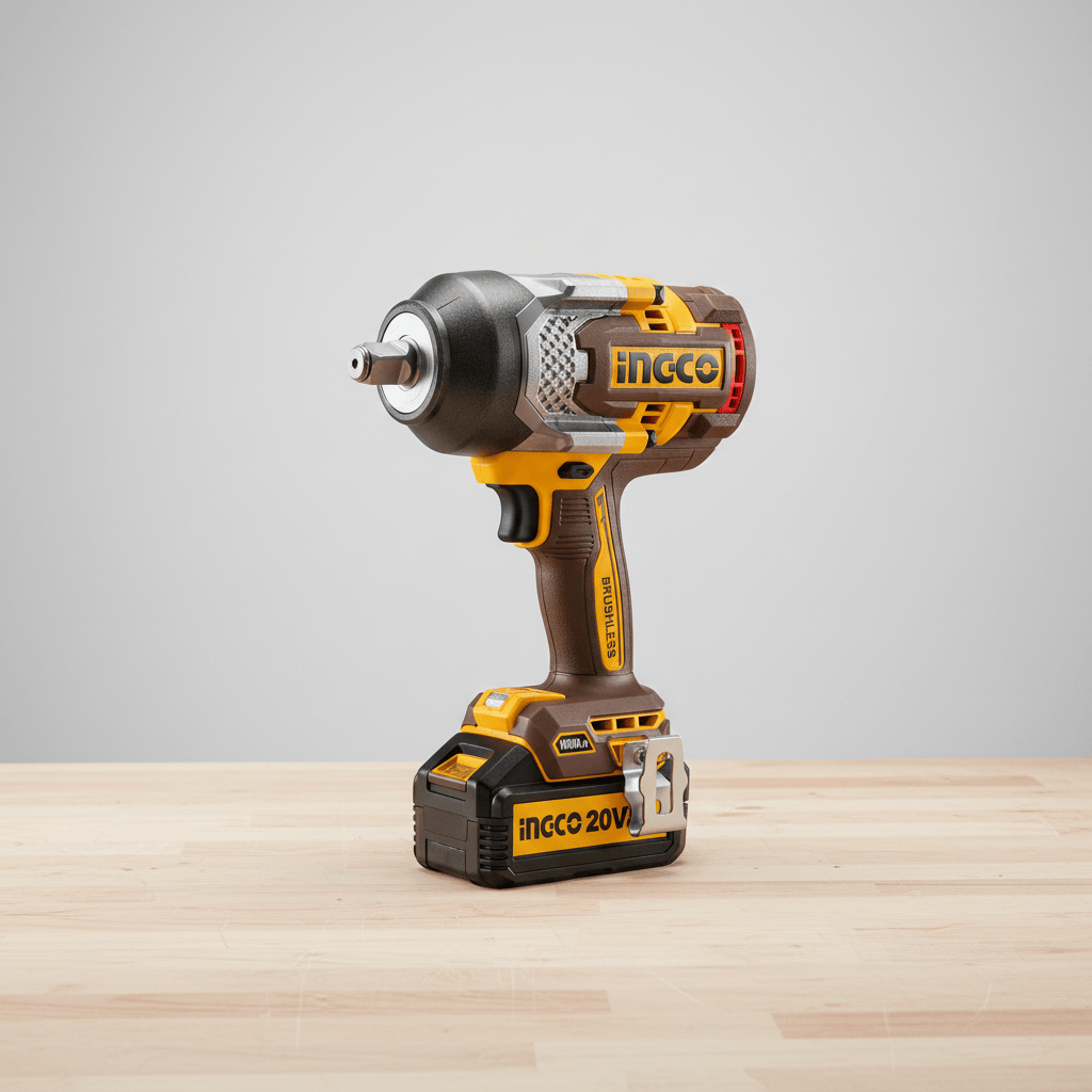 Ingco Impact Wrench & Drivers Ingco 20V Brushless Cordless Impact Wrench Kit 1000Nm with 2 × 5.0Ah Batteries, Charger & 1/2" Drive - CIWLI20100