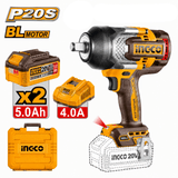 Ingco Impact Wrench & Drivers Ingco 20V Brushless Cordless Impact Wrench Kit 1350Nm with 2 × 5.0Ah Batteries, Charger & 3/4" Drive - CIWLI201356