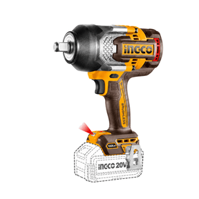 Ingco Impact Wrench & Drivers Ingco 20V Brushless Cordless Impact Wrench Kit 1350Nm with 2 × 5.0Ah Batteries, Charger & 3/4" Drive - CIWLI201356