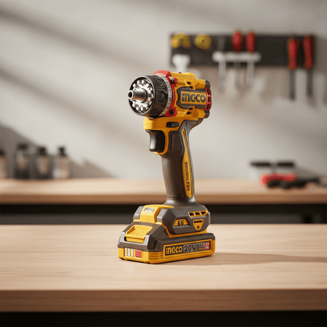 Ingco Drill Ingco 20V Brushless Cordless Multi-Head Drill Driver Kit 66Nm with 2 × 2.0Ah Batteries, Charger & Attachments - CDLI206686