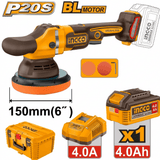 Ingco Specialty Power Tool Ingco 20V Brushless Cordless Polisher 150mm (6") with 4.0Ah Battery & Charger - APLI20158