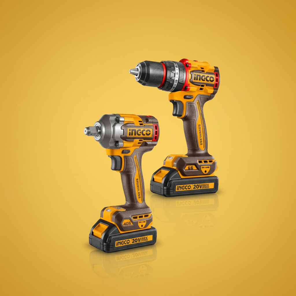 Ingco Tools Ingco 20V Brushless Impact Drill + Impact Wrench Cordless 2-Piece Combo Kit - CKLI20286