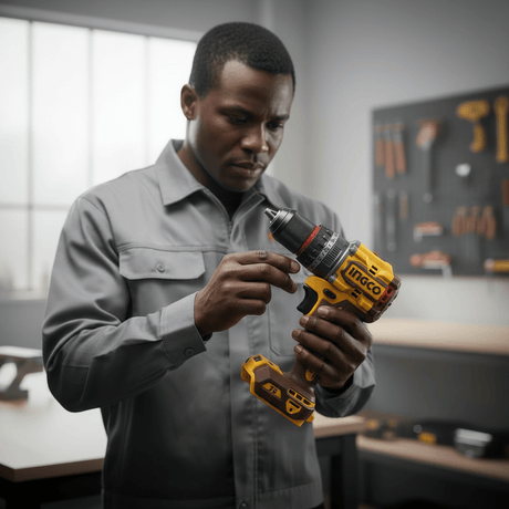Ingco Drill Ingco 20V Compact Brushless Cordless Impact Drill Kit 76Nm with 2 × 2.0Ah Batteries, Charger & Accessories - CIDLI207686