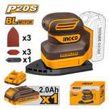 Ingco Grinder Ingco 20V Cordless Brushless Palm Sander With 2.0Ah Battery - CPSLI20241