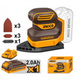 Ingco Grinder Ingco 20V Cordless Brushless Palm Sander With 2.0Ah Battery - CPSLI20241