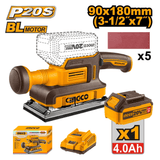 Ingco Sander Ingco 20V Cordless Finishing Sander With Battery And Charger - CFSLI20311