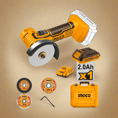 Ingco Grinder Ingco 20V Cordless Mini Cut-Off Tool with 76mm Disc – CAGLI76012
