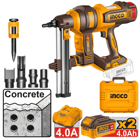 Ingco Nailer & Stapler Ingco 20V Lithium-Ion Brushless Cordless Concrete Nailer 1500W - CCNLI9008