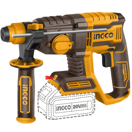 Ingco Drill Ingco 20V Lithium-Ion Brushless Cordless Rotary Hammer -  CRHLI21228